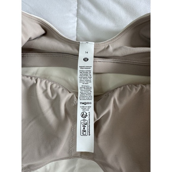 New Lululemon Size 14 Align Waist Length Cami Tank C/D Built In Bra Light Ivory - Picture 7 of 12